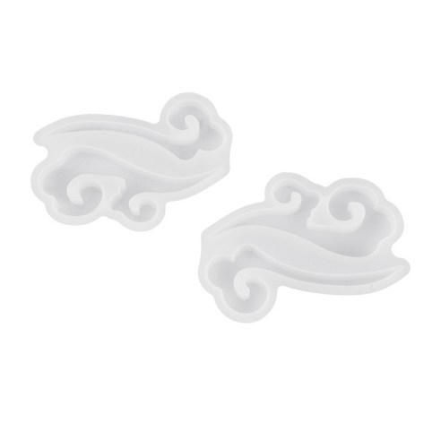 2pcs 길조 구름과 파도 거울 중국 스타일 중국 스타일 장식 실리콘 DIY 크리스탈 에폭시 금형, 하나, 보여진 바와 같이