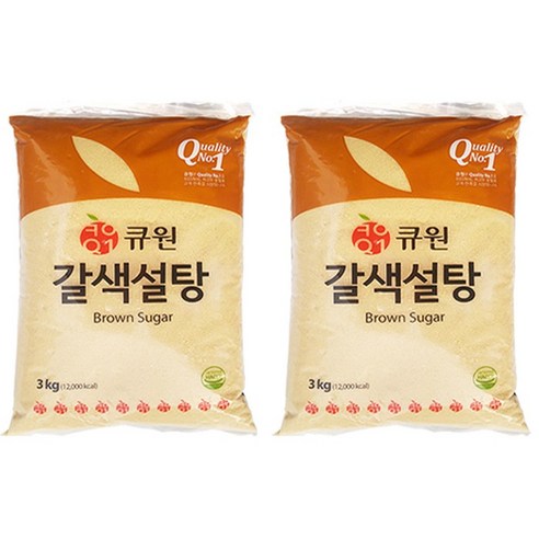   큐원 갈색설탕, 3kg, 2개