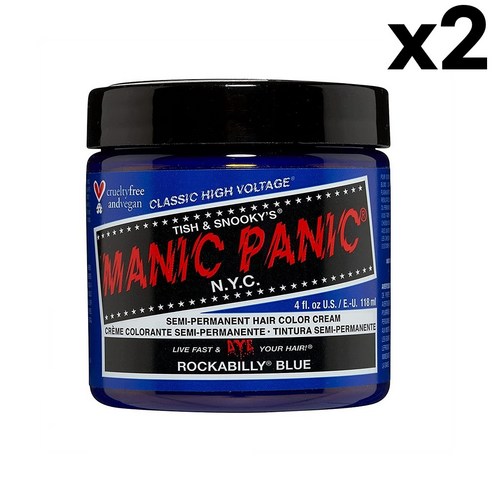 매닉패닉 헤어 매니큐어 로커빌리 블루 118ml 2팩 MANIC PANIC Rockabilly Blue, 1개, 기본