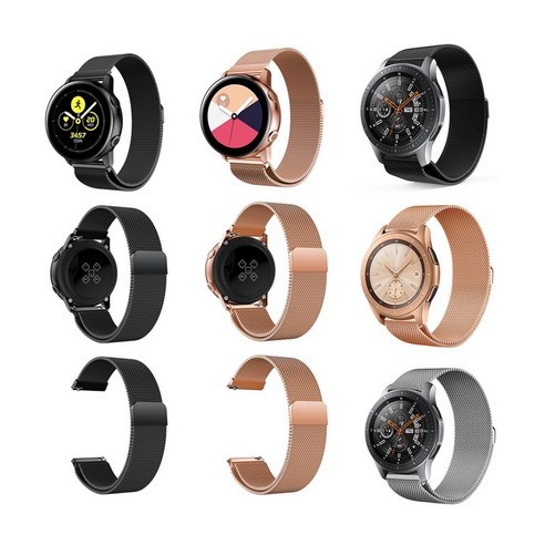 갤럭시워치 액티브 42mm 메쉬메탈 시계줄 20mm, 골드, 상세 설명 참조
