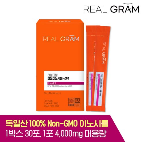 [본사직영] 리얼그램 콜린 미오이노시톨 고함량 4000mg, 1박스, 30포