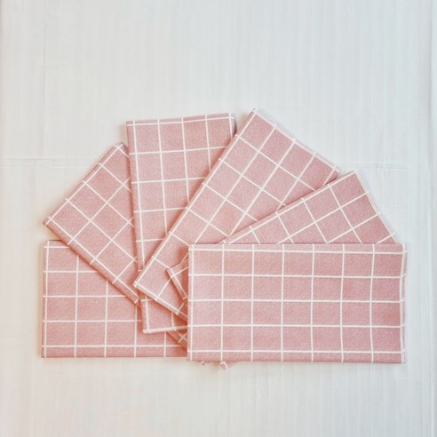 캐프마켓 일회용 격자 방수 테이블보 원형 사각 식탁보, 핑크, 6개 2 ~ 4 인용 137 x 90 cm