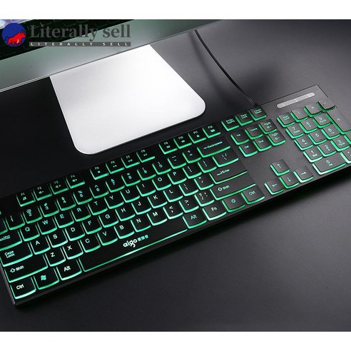Literally sell 게이밍키보드 무소음키보드 초박형 멋진 백라이트 키보드 및 마우스 세트 사무용 키보드 레트로키보드 무소음마우스, 일반형, 3색, 키보드