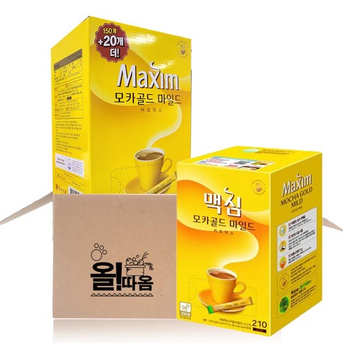 올따옴기획 맥심 모카골드 커피믹스 선물 380T (150T+20T+210T)