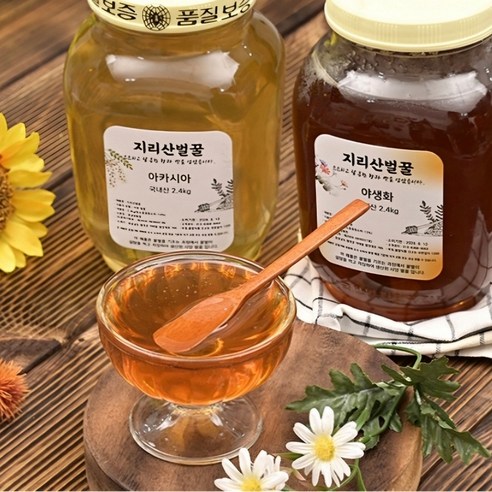 지리산 벌꿀 100% 천연 자연산 국내산 아카시아 야생화, 1개, 2.4kg