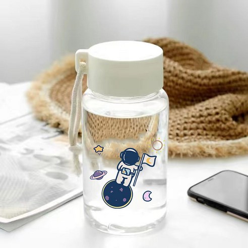 YANG젖빛 플라스틱 컵 학생 한국어 스타일 귀여운 남성과 여성 휴대용 휴대용 홈 컵 대용량, 색깔5, 단일 컵