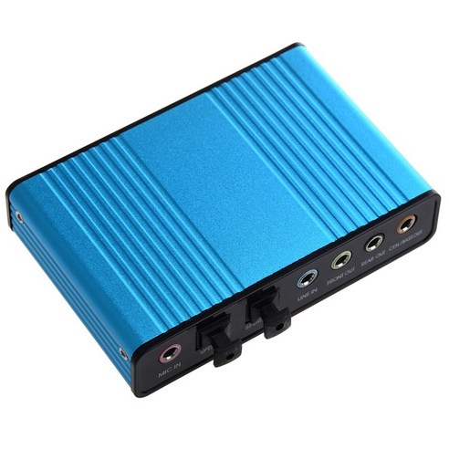 USB 6 채널 5.1 외부 오디오 사운드 카드 SPDIF., 푸른, 하나