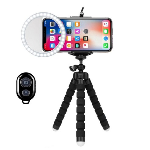 YJQ Selfie 링 라이트 라운드 링 램프 Ringlight 삼각대와 휴대 전화 플래시 라이트 Led 36 휴대용 클립 아이폰 Xiaomi 사진, 색깔1