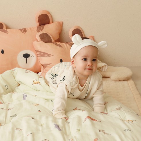 히요코베이비 수플레 모달100% 아기 차렵이불 먼지없는 유아 사계절 이불세트, 이불단품_SS(150x210), 포레스트티거