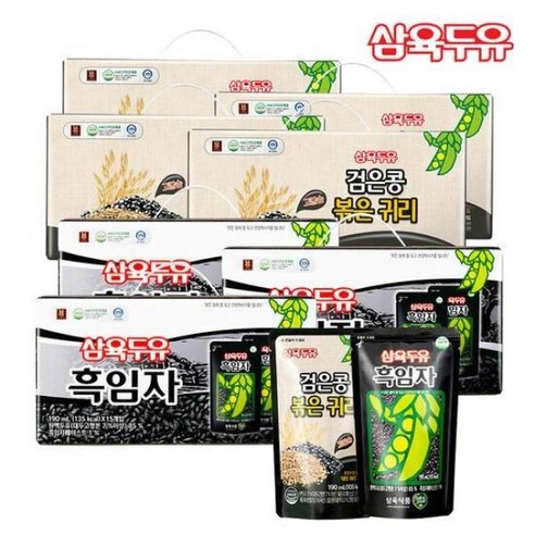 검은콩 볶은귀리 두유 60팩 + 흑임자 두유 45팩 세트 (총 105팩) 삼육검은콩두유