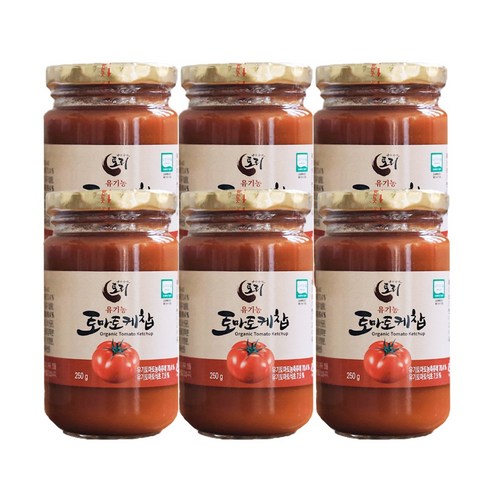 삿갓유통 유기농 토마토로 만든 토리식품 토마토케찹 1병, 250ml, 6개