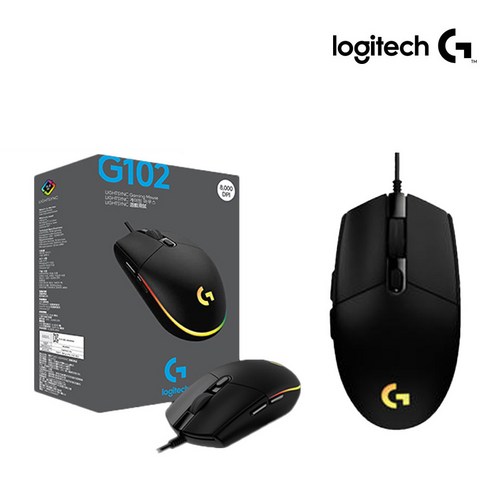 로지텍 G102IC 2세대 LIGHTSYNC 게이밍 유선마우스 벌크 MU0054, G102, BLACK(블랙)