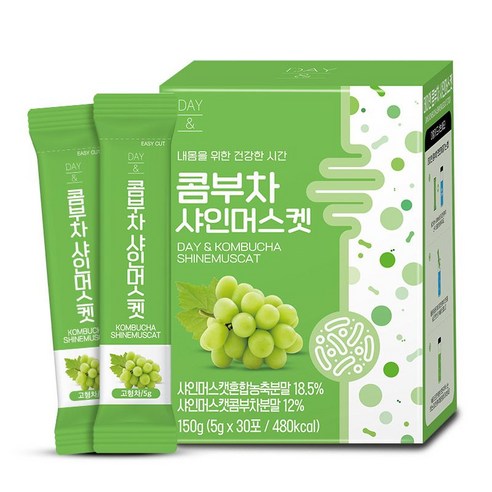 참앤들황토농원 데이앤 콤부차 샤인머스켓 비타민C 유산균 분말 스틱 30포X1박스, 상세 설명 참조, 단일옵션