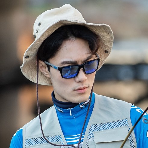 BMC 락 스포츠선글라스+스트랩, 그레이/블루+스트랩
