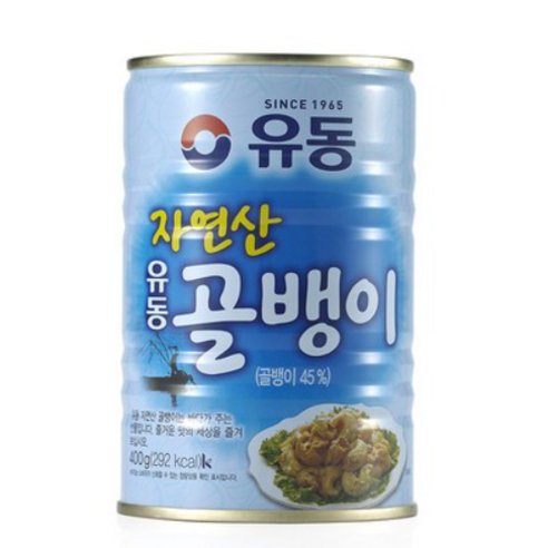 유동 자연산 골뱅이 통조림, 400g, 2개