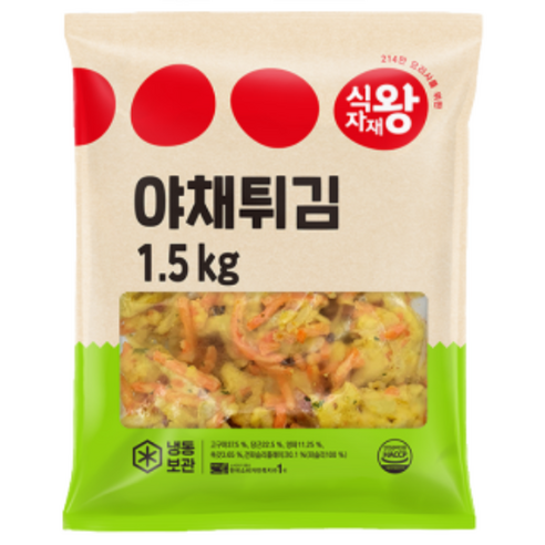 식자재왕 야채튀김 대용량, 1.5kg, 5개