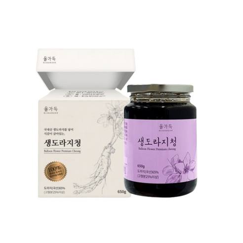 국내산 생도라지로 만든 도라지청과 진액 세트 – 650g, 1개 약도라지청 국내산 생도라지로 만든 도라지청과 진액 세트 – 650g, 1개 약도라지청