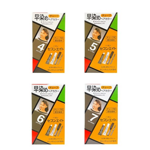 파온 세븐에이트 헤어칼라 염색약 4/5/6/7호 40g 1개, 7호(흑색)