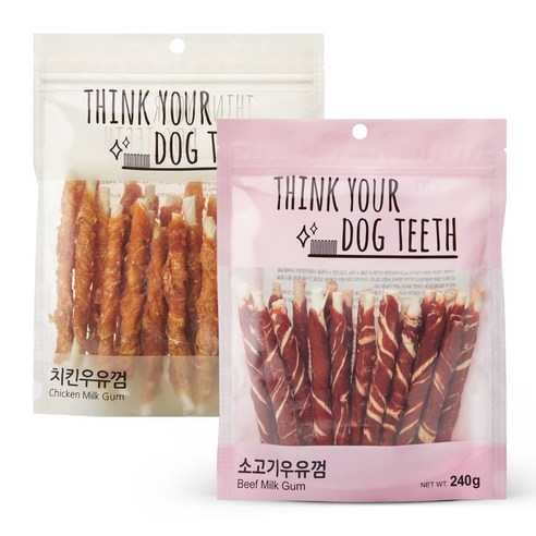 Think your dog teeth 스틱 치킨 24p + 소고기 20p 세트, 1세트, 치킨, 소고기