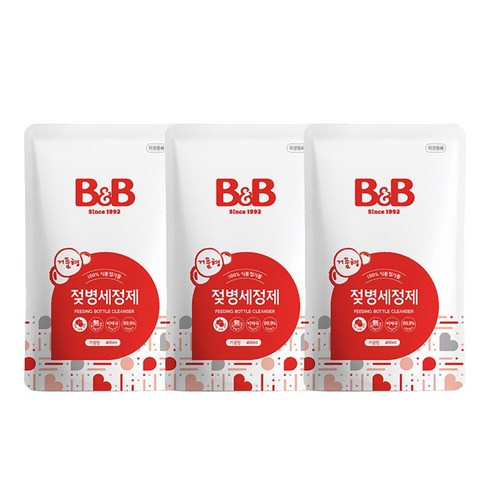 비앤비 젖병세정제 거품형/일반형 1종 주방세제, 400ml, 3개