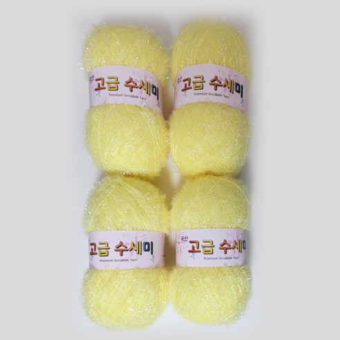 울클럽 별꽃수세미 만들기 DIY 고급수세미실 80g 4볼세트 (총 320g), 152소프트옐로우, 1개