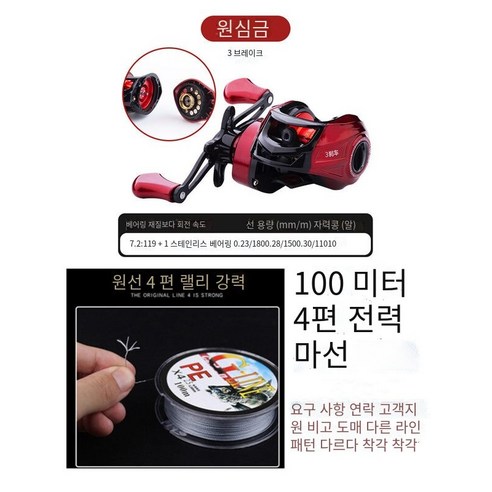 Meddo 워터 드롭 휠 금속 폭발 방지 라인 낚시 휠, 원심 브레이크（10강한 자기）+말 라인, 기타  오른손 유형