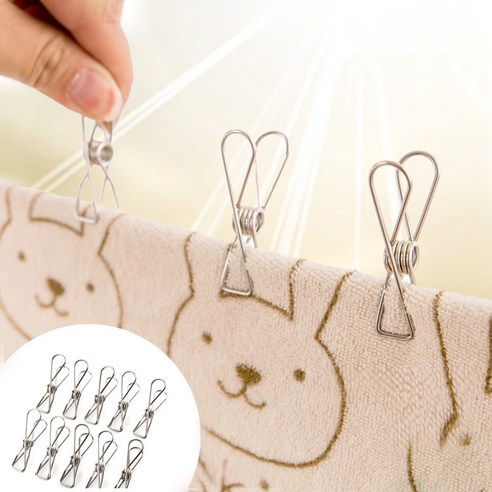 20/50pcs 다목적 스테인레스 스틸 클립 옷 핀 Pegs 홀더 의류 클램프 씰링 클립 가정용 Clothespin, 50pc