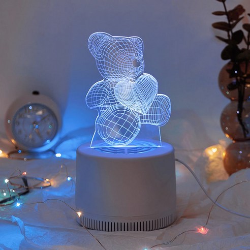 Vannory LED 모기 킬러 램프 3D 무드등, 곰
