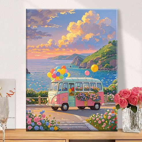 피포페인팅 DIY 명화그리기 유화 그림 그리기 아크릴화 30*40cm, 21타입, 1개