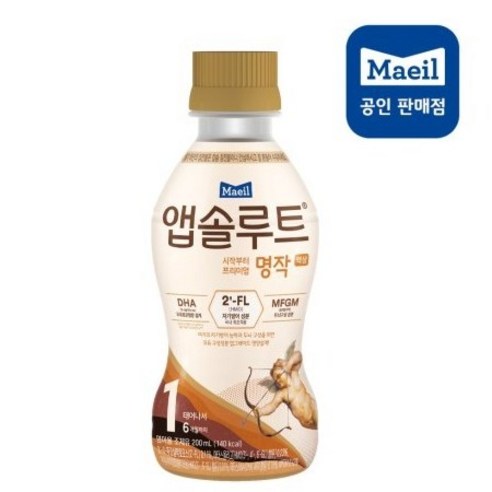 리뉴얼 앱솔루트 명작 액상 2FL 1단계 0-6개월 200ML 24팩 (니플미포함), 24개