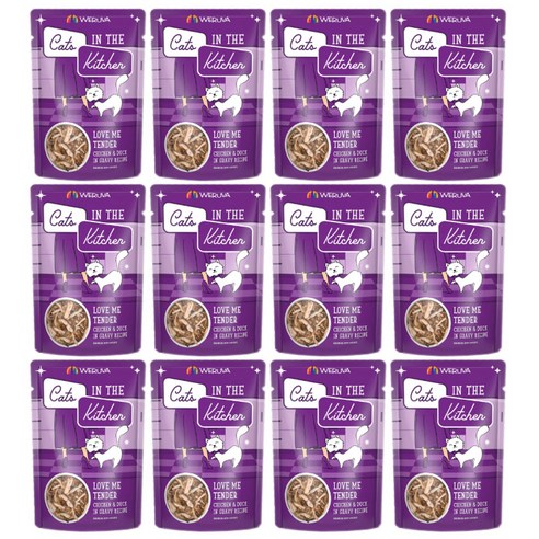 웨루바 캣츠인더키친 러브 미 텐더 주식파우치, 닭+참치, 85g, 12개