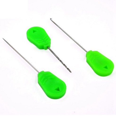 1set 도매 미끼 바늘 도구 세트 잉어 낚시 스트링거 바늘 장비 미끼 바늘 키트 도구 (후크 + 스트링거 + 드릴), 하나, 초록