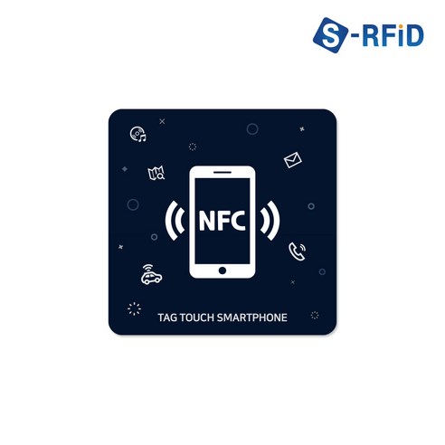 S-RFID NFC 태그 스티커 칩 라벨 카드 인쇄 제작, 1개, 04.사각 NFC 스티커 태그(No.34T)