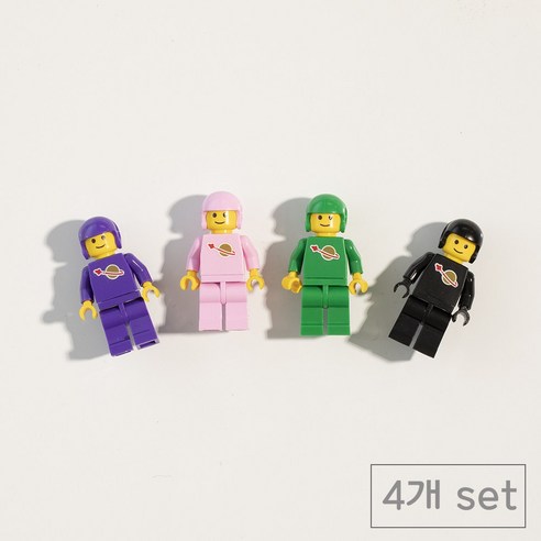 84x84 인테리어 레고 현관문 냉장고자석 마그넷, 보라핑크우주인4p