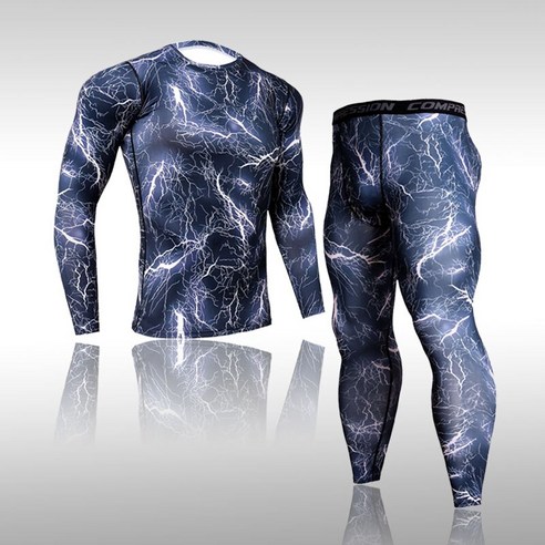 [SW] 빠른 건조 위장 남자 실행 세트 압축 스포츠 정장 스키니 스타킹 의류 체육관 Rashguard 휘트니스 스포츠 남자 2022