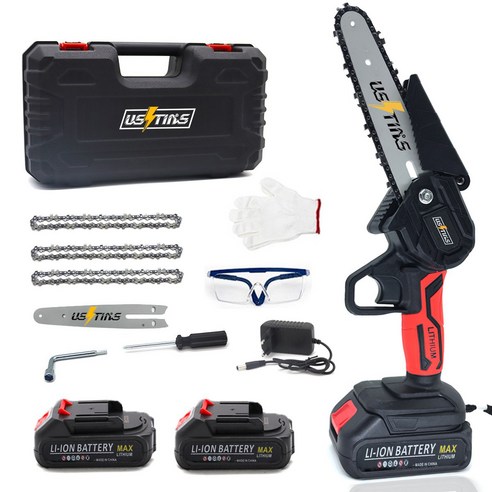 우스틴스 독일미니 과학기술 체인톱 충전톱 마끼다배터리호환-풀세트, 본품 + 배터리2개..., 1세트