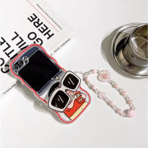 짱구와 선글라스가 만나는 사랑스럽고 보호적인 Z 플립 케이스