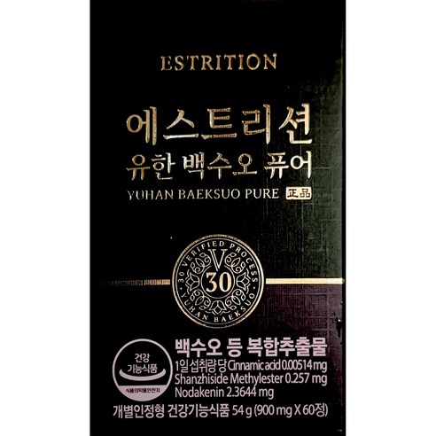 유한건강생활 에스트리션 유한 백수오 퓨어 54g