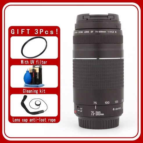 캐논호환 EF 75-300mm F/4-5.6 III 렌즈 EOS 1300D 650D 550D 700D 60D 70D 80D 6D 7D 5D2 5D3 T3i T6, 1.Canon EF