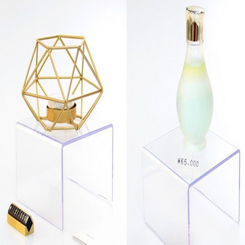 라이트앤 계단 전시 다이 스튜디오소품 장식오브제, 9단 계단 1호 (18x8x5cm) 전시회 12 RB 2P 투명 진열대 ㄷ형 주얼리진열대 전시진열대