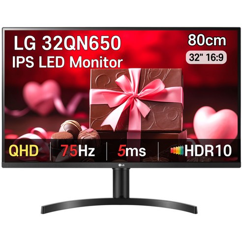 [재고보유] LG전자 QHD 32QN650 컴퓨터 모니터 HDR IPS (사무용 가정용 게임용 평면 프리싱크), LG QHD 32QN650