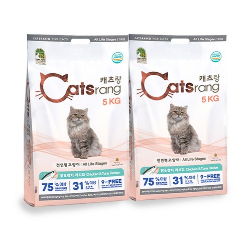 캐츠랑 NEW 전연령 올라이프 고양이 건식사료, 닭 + 참치, 10kg, 1개