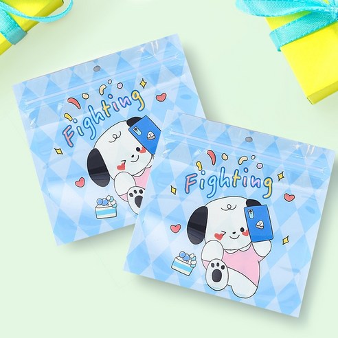 리리월드 귀여운 구디백 예쁜 지퍼백 어린이집 선물 포장 봉투 48P, 48장, 10.아가일강아지(13.5x13.5cm)