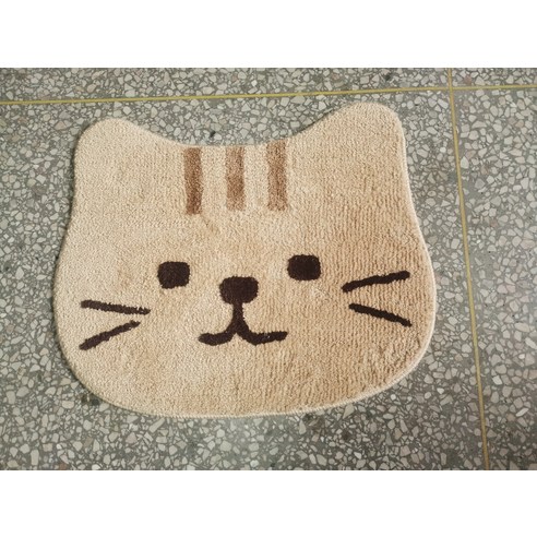 캐시미어 카펫 침실 귀여운 캐릭터 호랑이 매트 욕실 화장실 물흡입 매트 베드 담요, 뭉게뭉게-회색고양이 12입니다