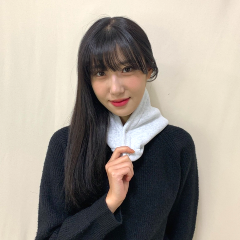 더한땀 남녀공용 스냅 버튼 후드 워머 바라클라바, 백멜란지, 1개