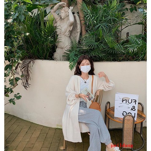 여성 스웨터 카디건 여성 봄과 가을 느슨한 긴 스웨터 코트