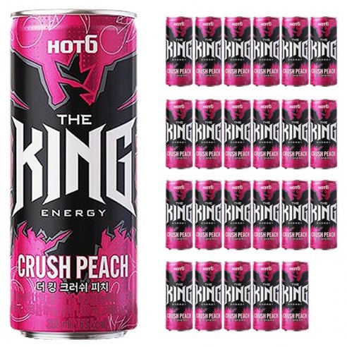 롯데 달콤한 복숭아향 핫식스 더킹 크러쉬피치 에너지드링크 355ml 24캔, 355ml, 72개입