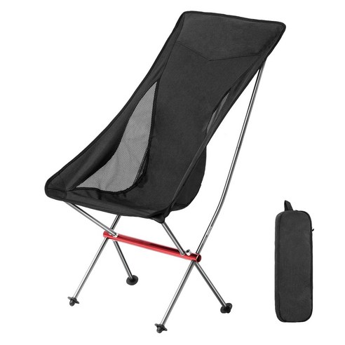 Xzante 캠핑 의자 경량 하이 백 초경량 접이식 하이킹 낚시 피크닉 야외 여행 블랙, 하나, 검정