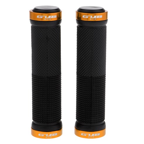YSSHOP 고무 MTB 자전거 핸들 바 그립 안티-슬립 핸들 바 커버에 잠금, Dia.22.2mm, 황금