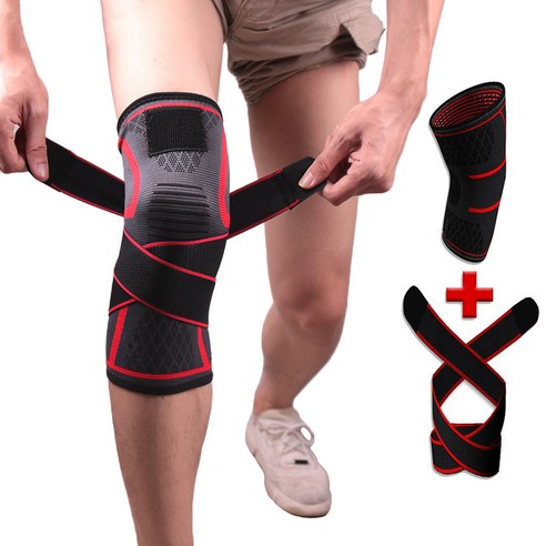 SKDK 가변 무릎 브레이스 지원 3D 압축 체육관 통증 완화 무릎 패드 슬리브 레드 m, 보여진 바와 같이, 하나